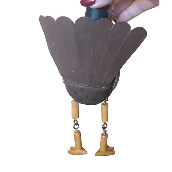 EUC 90s VTG Thanksgiving Fall Turkey Pilgrim Shelf Sitter Figurine Hand Painted - Picture 5 of 10